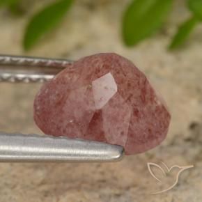Cuarzo fresa Rosa rosado natural de 1.81 ct, Redondo, Translúcido