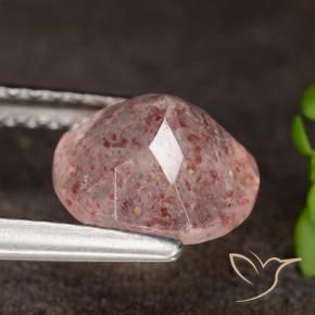 Cuarzo fresa Rosado claro natural de 1.69 ct, Redondo, Translúcido