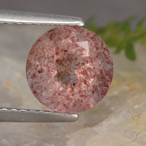 1.88ct Natural Rosa rosado Cuarzo fresa, Redondo, Translúcido