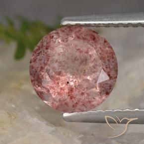 Cuarzo fresa Rosa rosado natural de 1.88 ct, Redondo, Translúcido