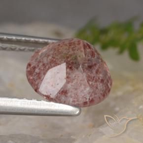 Cuarzo fresa Rosa rosado natural de 1.88 ct, Redondo, Translúcido