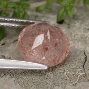 Cuarzo fresa Rosa oscuro natural de 1.76 ct, Redondo, Translúcido