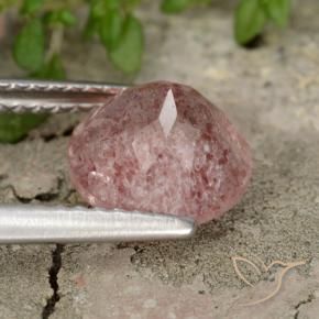 Cuarzo fresa Tono rosado natural de 2.04 ct, Redondo, Translúcido
