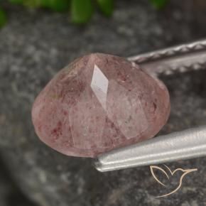 Cuarzo fresa Rosa oscuro natural de 1.83 ct, Redondo, Translúcido