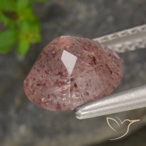 Cuarzo fresa Rosa rosado natural de 1.78 ct, Redondo, Translúcido