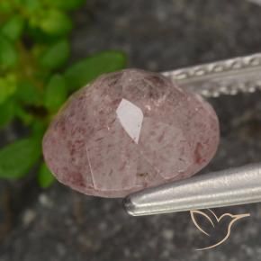 Cuarzo fresa Rosado bubblegum claro natural de 1.62 ct, Redondo, Transparente