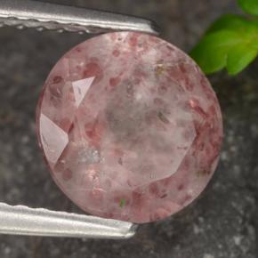 Cuarzo fresa rosa natural de 1,75 ct, corte redondo, translúcido