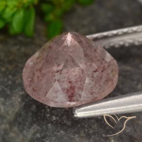 Cuarzo fresa Rosado claro natural de 1.98 ct, Redondo, Translúcido