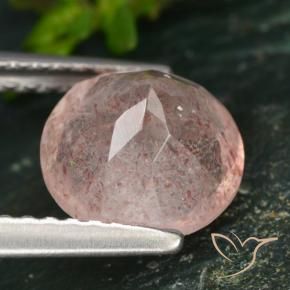 Cuarzo fresa Rosado claro natural de 1.83 ct, Redondo, Translúcido