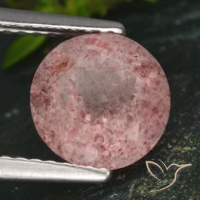 Cuarzo fresa Rosado terroso natural de 1.73 ct, Redondo, Translúcido