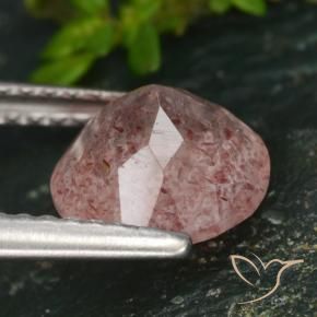 Cuarzo fresa Rosado terroso natural de 1.73 ct, Redondo, Translúcido