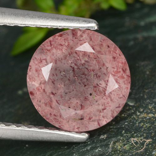 2.10ct Natural Rosado medio Cuarzo fresa, Redondo, Translúcido