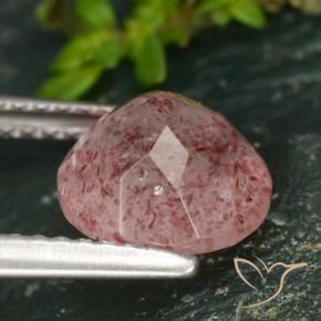 Cuarzo fresa Rosado medio natural de 2.10 ct, Redondo, Translúcido