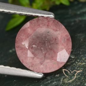 Cuarzo fresa Tono rosado natural de 1.74 ct, Redondo, Translúcido
