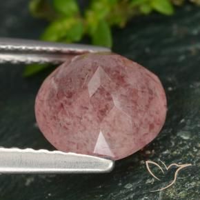 Cuarzo fresa Tono rosado natural de 1.74 ct, Redondo, Translúcido