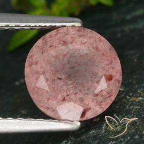 Cuarzo fresa Rosado rosa intenso natural de 2.16 ct, Redondo, Translúcido