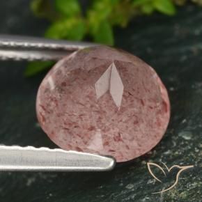 Cuarzo fresa Rosado rosa intenso natural de 2.16 ct, Redondo, Translúcido