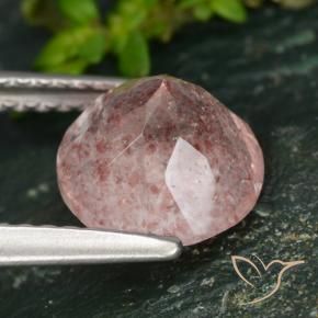 Cuarzo fresa Rosa rosado natural de 1.96 ct, Redondo, Translúcido