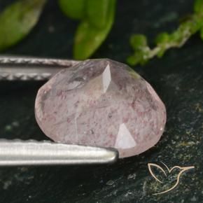 Cuarzo fresa Rosado claro natural de 1.78 ct, Redondo, Translúcido