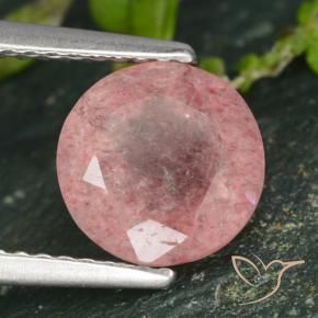 Cuarzo fresa Rosa rosado natural de 1.77 ct, Redondo, Translúcido