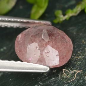 Cuarzo fresa Rosa rosado natural de 1.77 ct, Redondo, Translúcido