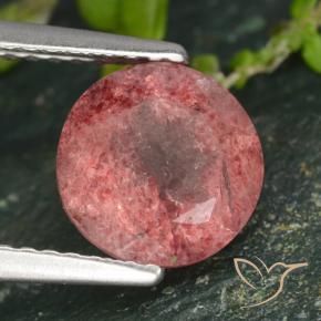 Cuarzo fresa Rosa rosado natural de 1.77 ct, Redondo, Translúcido