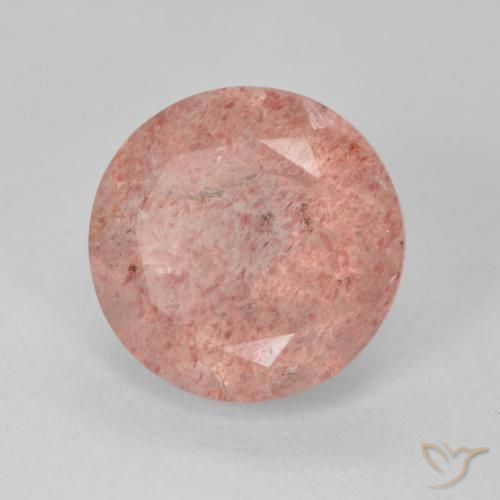 4.95ct Natural Rosado medio Cuarzo fresa, Redondo, Translúcido