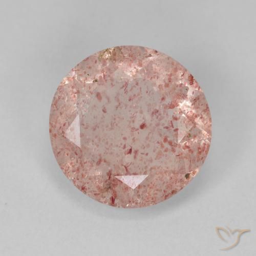3.55ct Natural Rosado claro Cuarzo fresa, Redondo, Translúcido