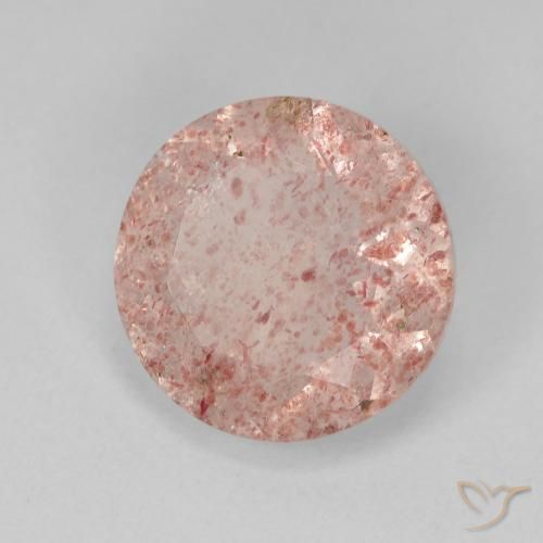 Cuarzo fresa Rosado claro natural de 3.55 ct, Redondo, Translúcido