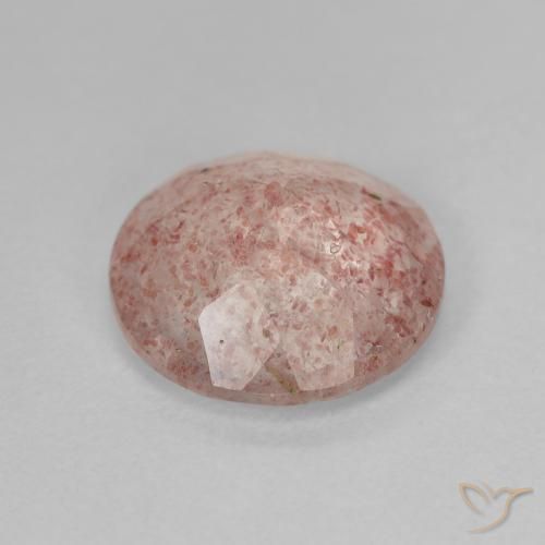 Cuarzo fresa Rosado claro natural de 3.55 ct, Redondo, Translúcido