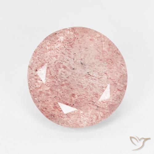 4.37ct Natural Rosado claro Cuarzo fresa, Redondo, Translúcido