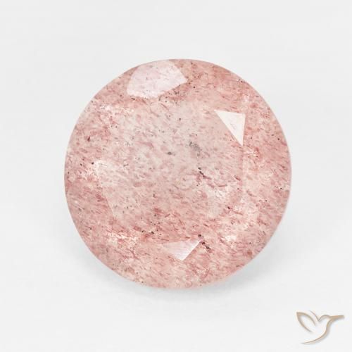 Cuarzo fresa Rosado claro natural de 4.37 ct, Redondo, Translúcido