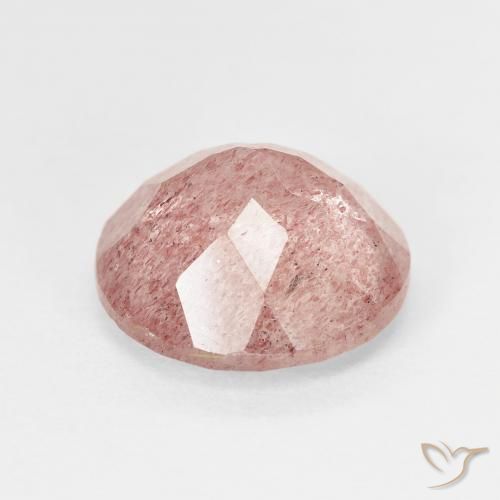 Cuarzo fresa Rosado claro natural de 4.37 ct, Redondo, Translúcido