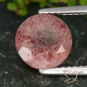 Cuarzo fresa Rosado medio natural de 1.93 ct, Redondo, Translúcido