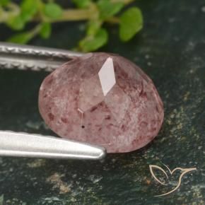 Cuarzo fresa Rosado terroso natural de 1.80 ct, Redondo, Translúcido