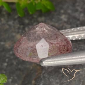 Cuarzo fresa Rosado claro natural de 1.82 ct, Redondo, Translúcido