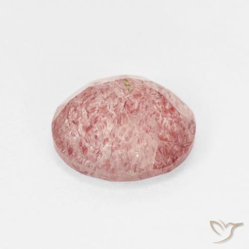 Cuarzo fresa Rosado terroso natural de 1.58 ct, Redondo, Translúcido