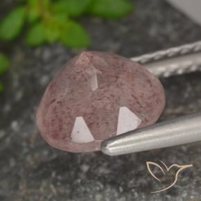 Cuarzo fresa Rosado claro natural de 1.85 ct, Redondo, Translúcido