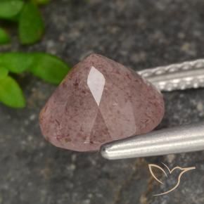 Cuarzo fresa Rosado terroso natural de 1.80 ct, Redondo, Translúcido