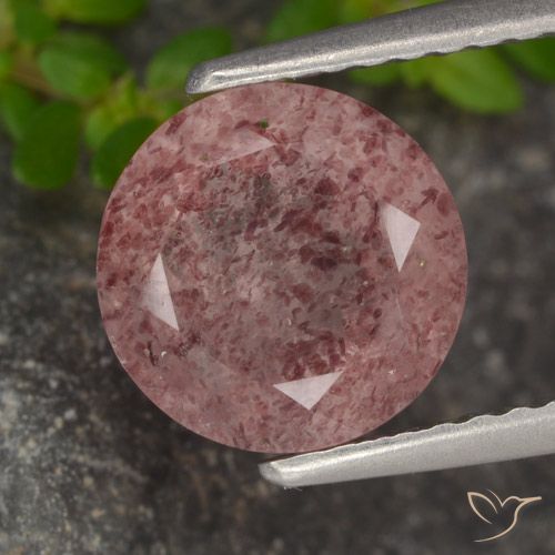 1.94ct Natural Rosado medio Cuarzo fresa, Redondo, Translúcido