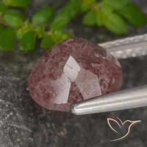 Cuarzo fresa Rosado medio natural de 1.94 ct, Redondo, Translúcido