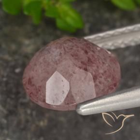 Cuarzo fresa Tono rosado natural de 1.71 ct, Redondo, Translúcido