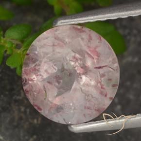 Cuarzo fresa Rosado claro natural de 1.72 ct, Redondo, Translúcido