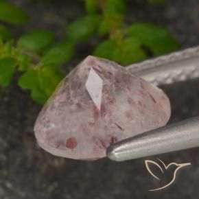 Cuarzo fresa Rosado claro natural de 1.72 ct, Redondo, Translúcido