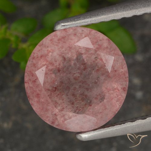 2.00ct Natural Rosado medio Cuarzo fresa, Redondo, Translúcido