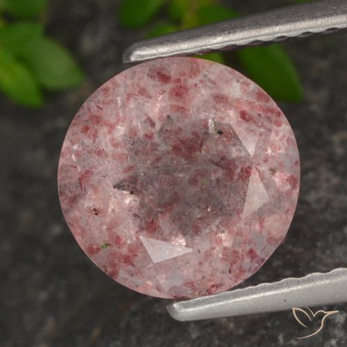 1.89ct Natural Rosa rosado Cuarzo fresa, Redondo, Translúcido