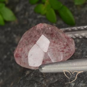 Cuarzo fresa Rosa rosado natural de 1.89 ct, Redondo, Translúcido