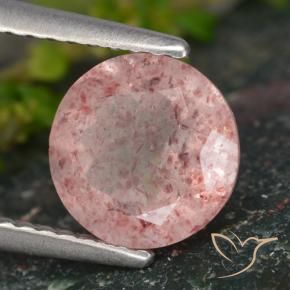 Cuarzo fresa Rosa rosado natural de 1.79 ct, Redondo, Translúcido
