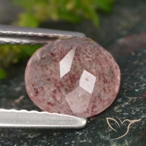Cuarzo fresa Rosa rosado natural de 1.79 ct, Redondo, Translúcido