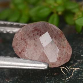 Cuarzo fresa Rosa rosado natural de 1.89 ct, Redondo, Translúcido